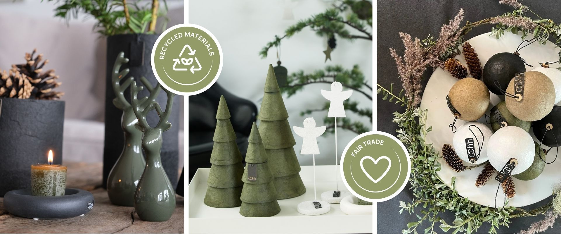 Karácsonyi kiegészítők fenntartható anyagokból